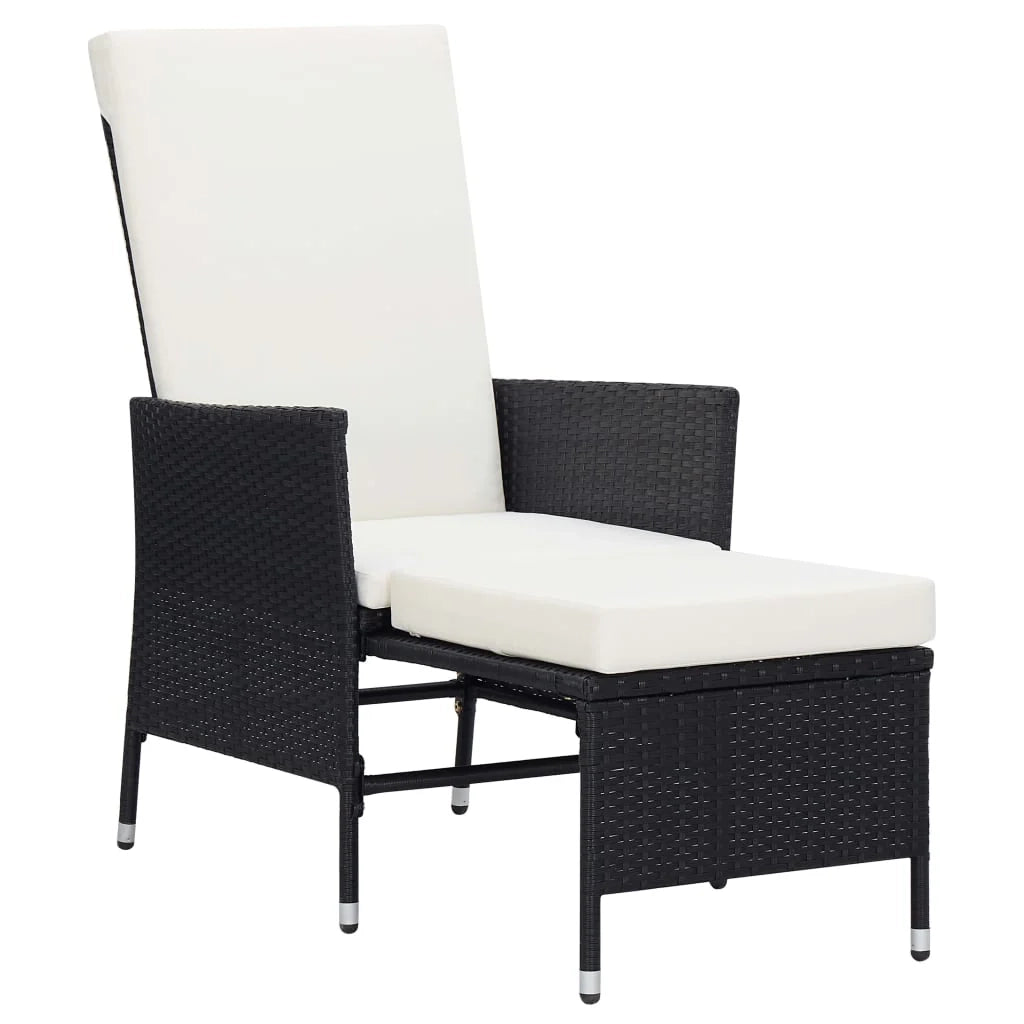 Set di mobili da giardino mobili da esterno set da 2 pezzi con cuscini resina intrecciata nera 02_0015907
