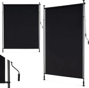Tenda da Sole Verticale 150/200/250 cm, Tenda da Sole per Esterno Regolabile in Altezza con Manovella senza Foratura, Schermo per Privacy per Balcone, Piscina e Giardino (150 cm)