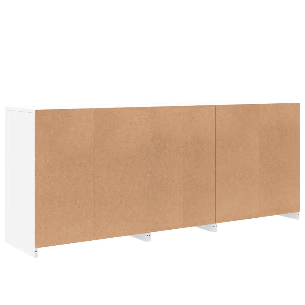 Credenza con Luci LED-Buffet-Armadio da cucina Bianca 162x37x67 cm 614442