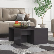Tavolini Salotto 4pz Grigio Lucido 33x33x33cm Legno Multistrato 806821