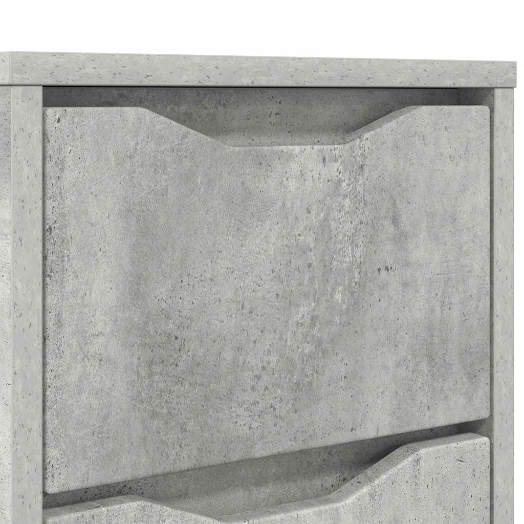 Comodino Grigio cemento 30,5 x 30 x 43 cm Legno multistrato