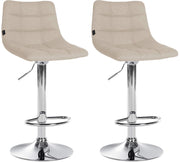 Set di 2 sgabelli da bar Jerry Fabric crema,cromo