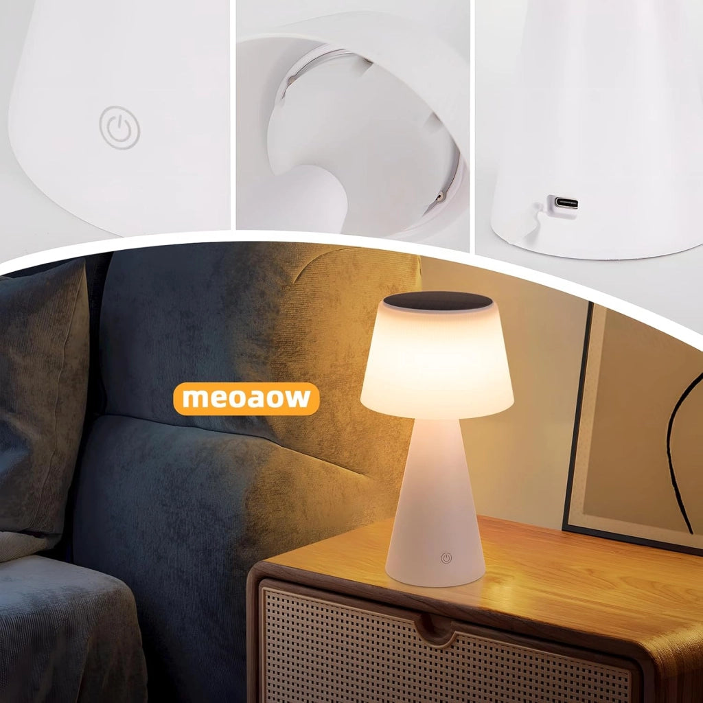 ZMH Lampada da tavolo LED wireless solare batteria moderna dimmerabile per soggiorno giardino comodino