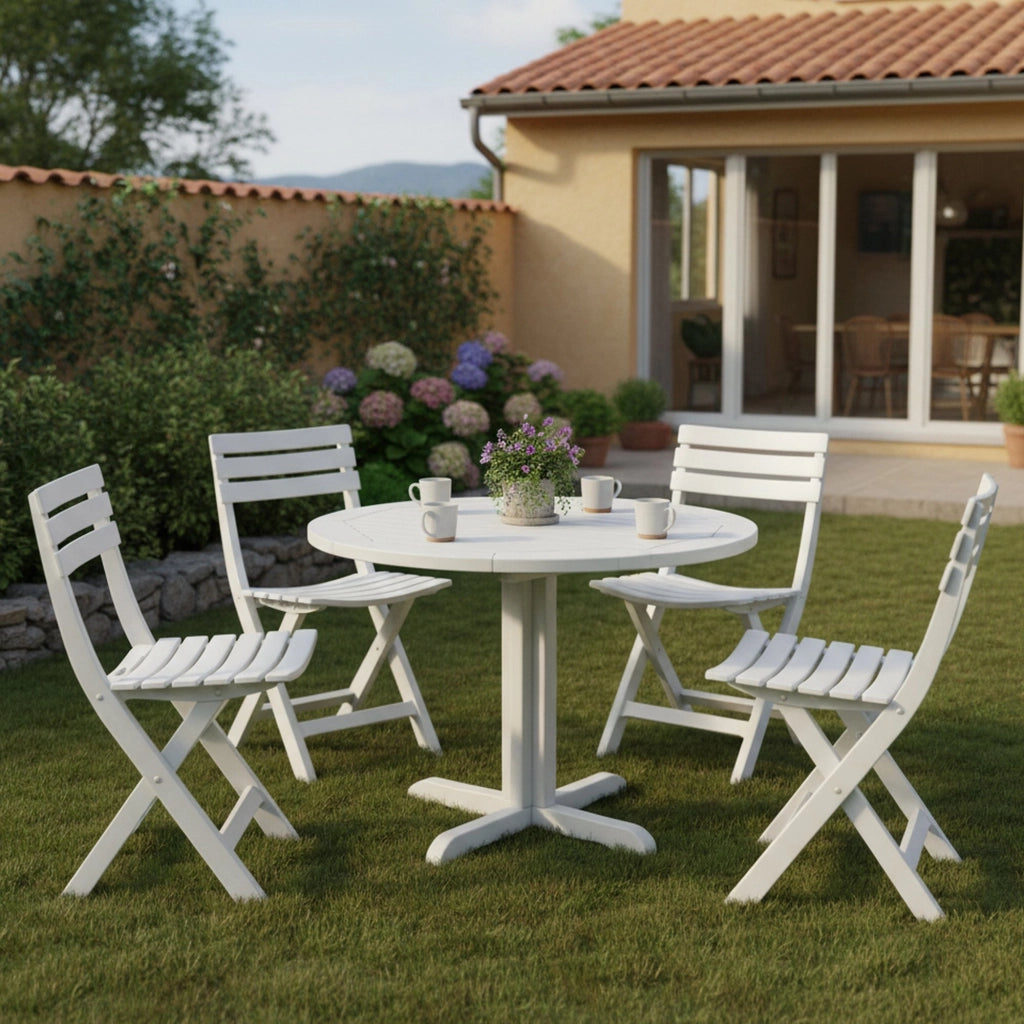 Jennie, Sedia da Esterno 4 Sedie Made in Italy, Bianco