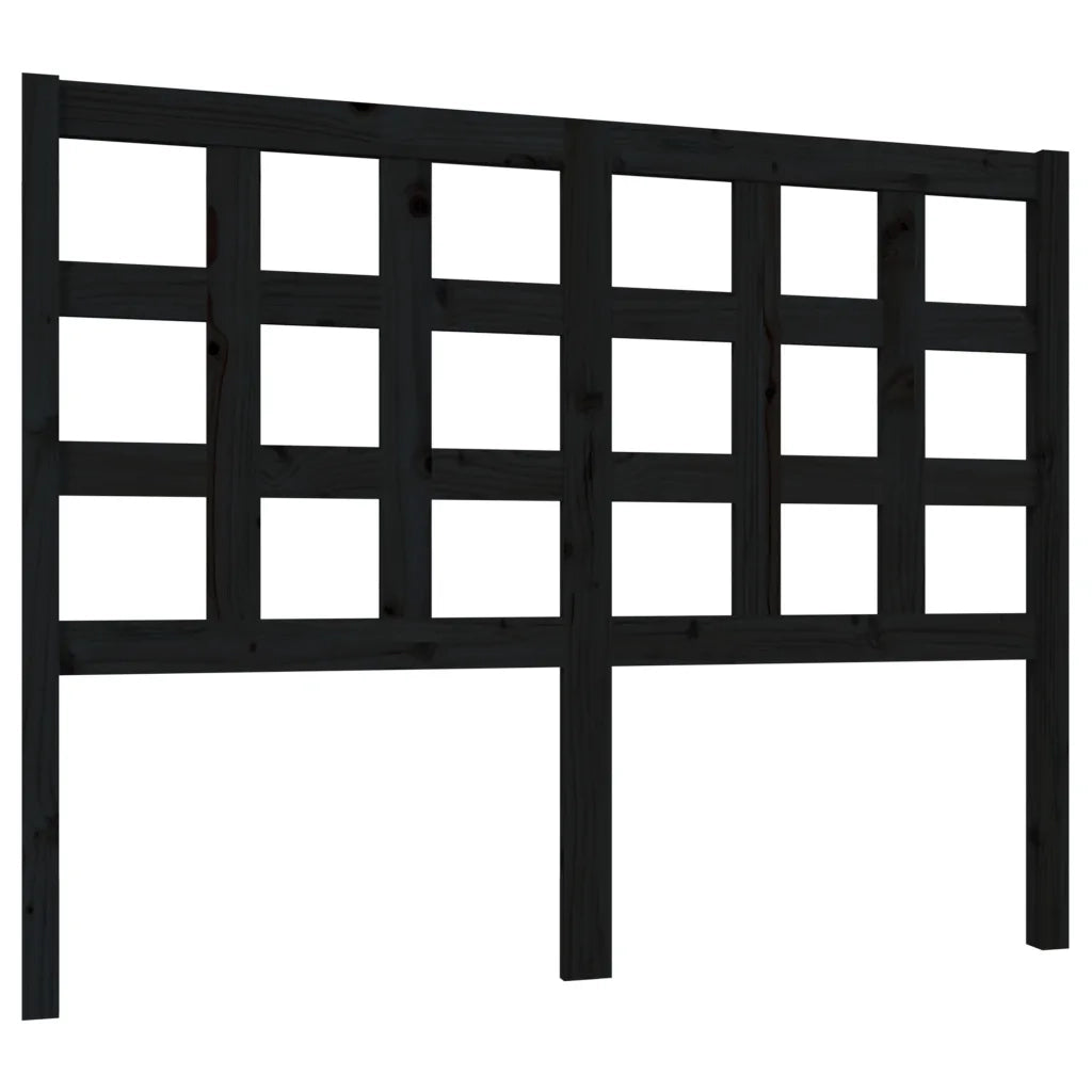 Testiera | Testata per Letto Nera 125,5x4x100cm in Legno Massello di Pino