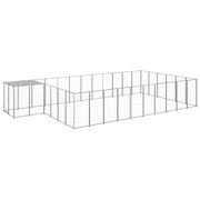Gabbia per cani da esterno recinto per animali colore argento 19,36 m² in acciaio codice 02_0000247