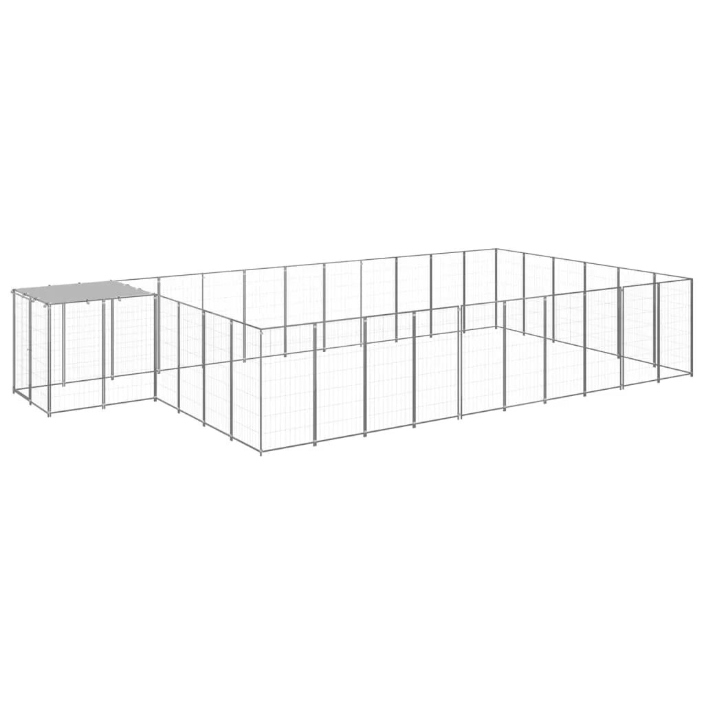 Gabbia per cani da esterno recinto per animali colore argento 19,36 m² in acciaio codice 02_0000247