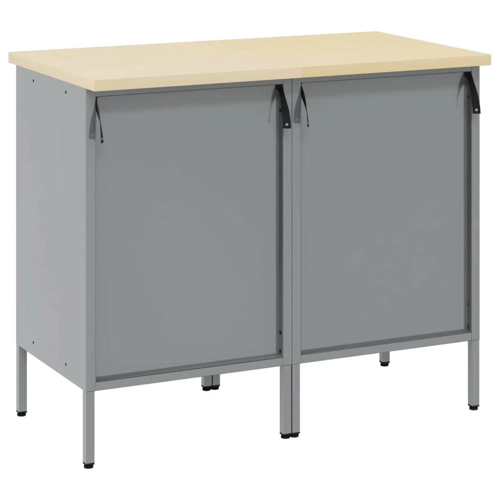 Mobile da lavoro 2 pz Nero e Grigio 100 x 55 x 85 cm CFW3298741