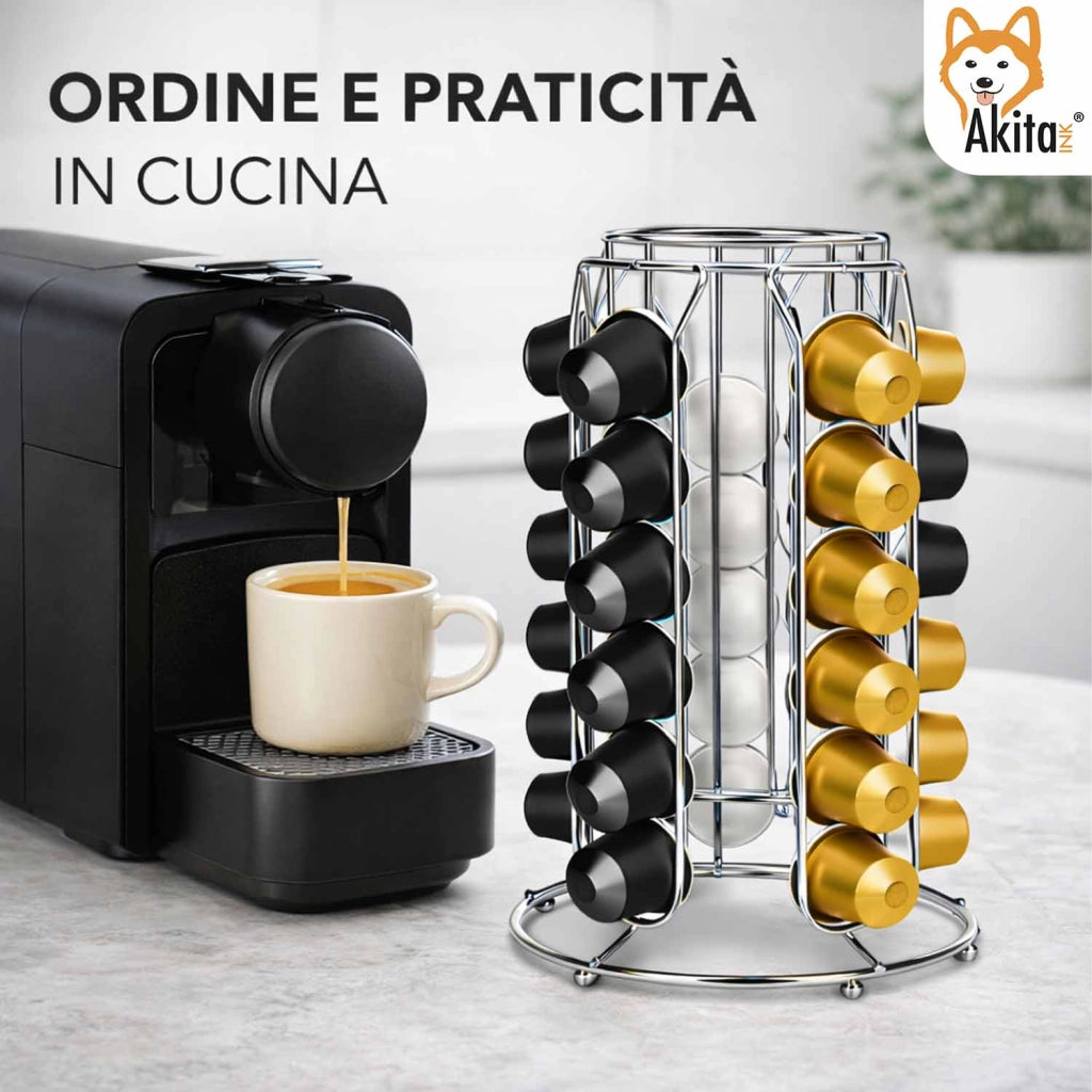 Akitaink Portacapsule Caffe' 30 Posti Dispenser Verticale