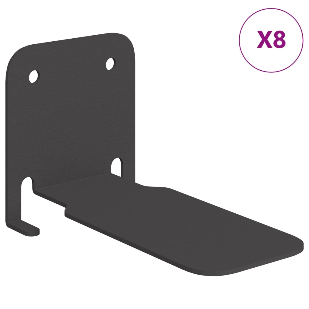 Mensola sospesa con lo scaffale 8 pcs Nero 6 x 10,8 x 6,6 cm 8004057