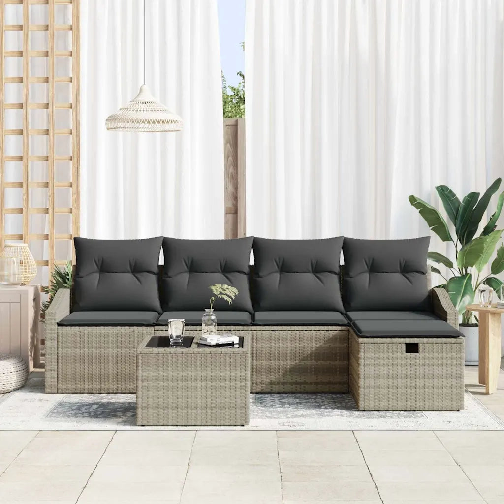 Set di divani con cuscino 6 pcs polyrattan