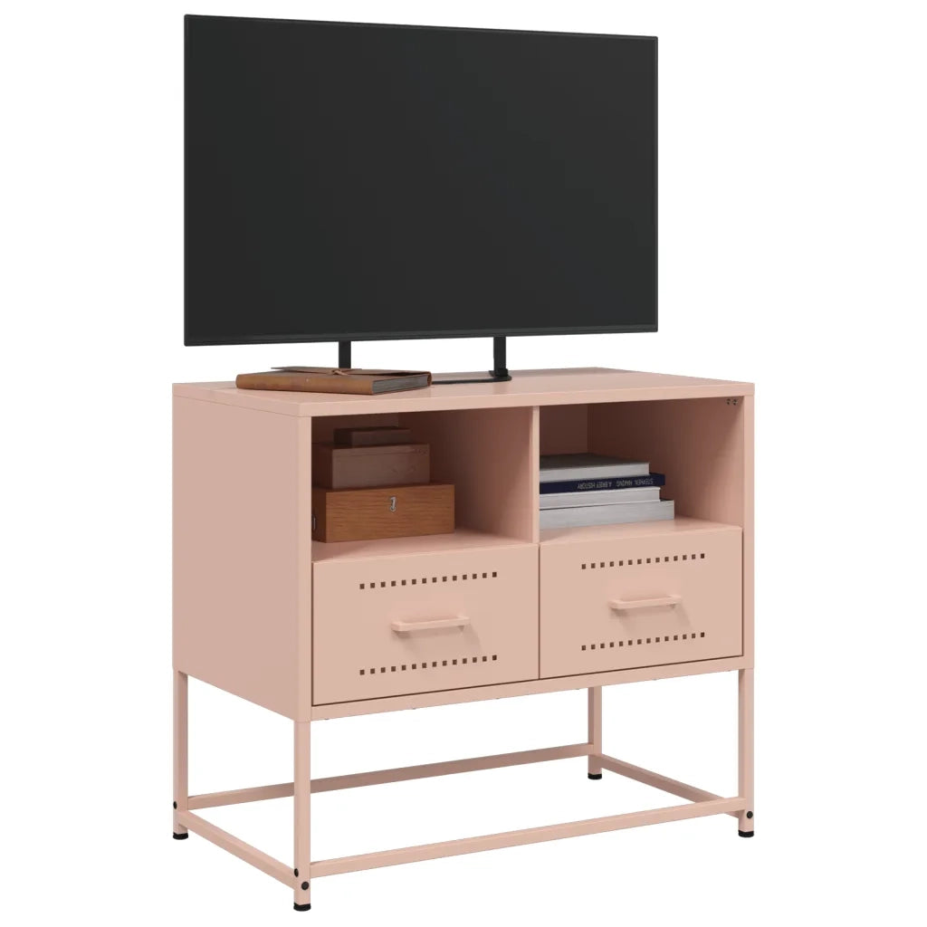 Mobile TV-Credenza per TV-Console TV Rosa 68x39x60,5 cm in Acciaio 994575