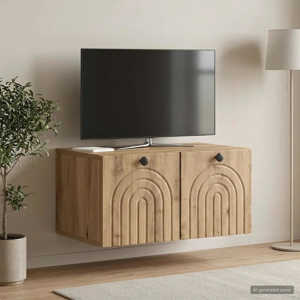 Mobile Porta TV da Muro Rovere Artigianale 59,5 x 41 x 30 cm 898174