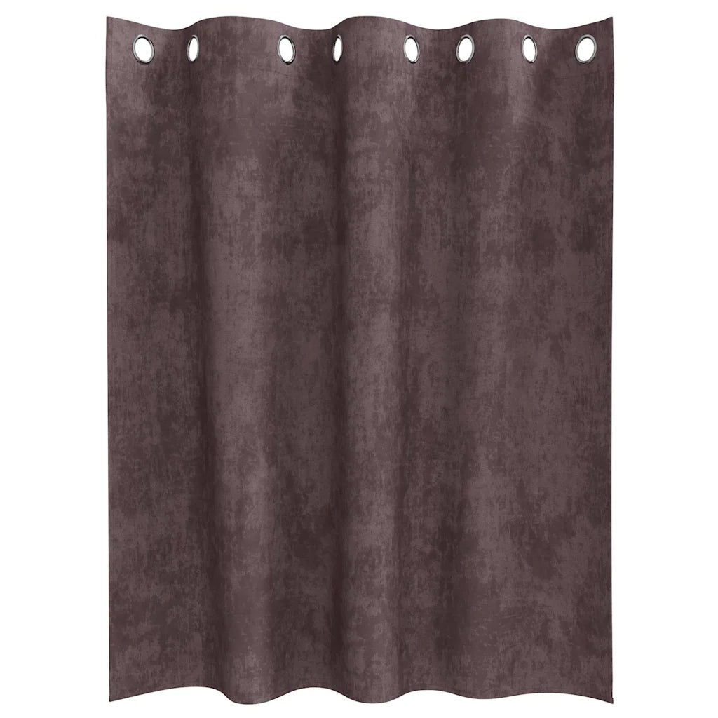 Tende in Velluto 2 pz Marrone 140 x 140 cm Velluto 4107658