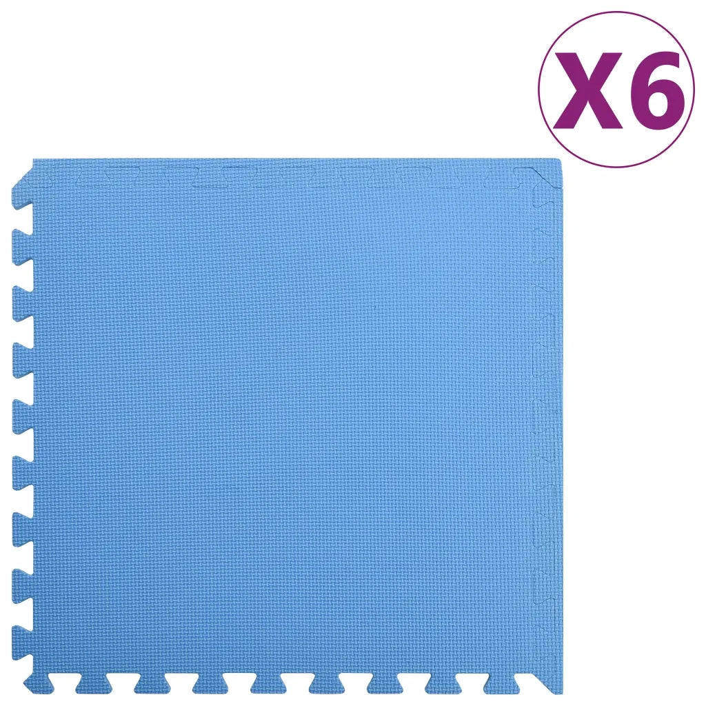 Tappetino a Incastro 6 pz 2,16 m² in Schiuma EVA Blu 92464