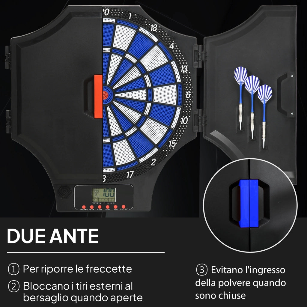 Bersaglio Freccette Elettronico ¨C zephmum ¨C Nero, Blu, 83x45x4 cm