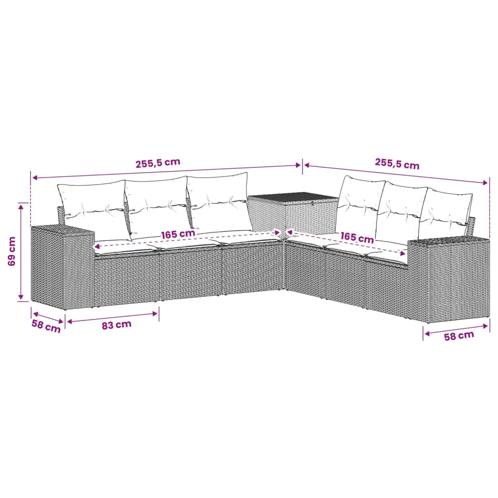 Set di divani 7 pcs Grigio chiaro e grigio scuro 3448852