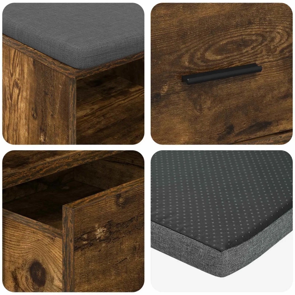 Panca per ingresso Quercia Affumicata 80 x 38 x 46 cm 891460