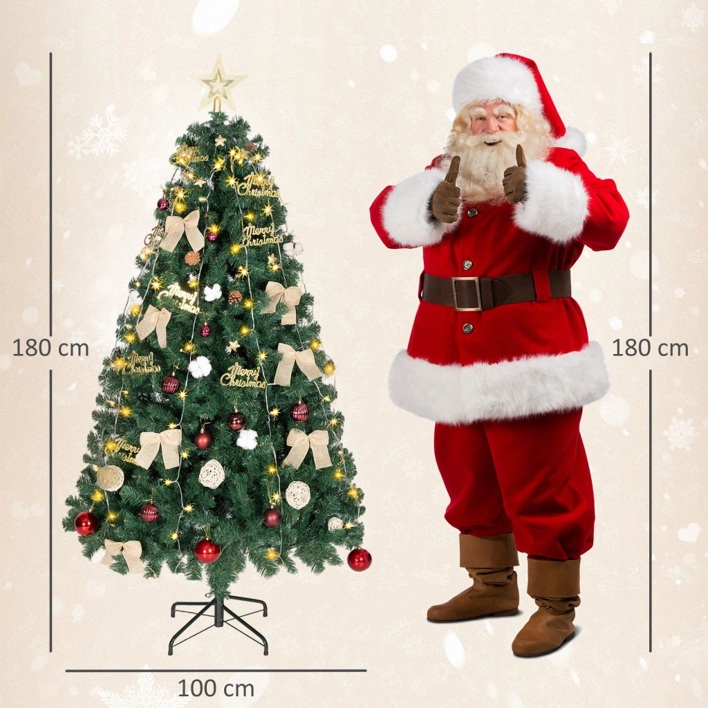 Albero di Natale 180 cm ¨C zephmum ¨C Verde con 200 Luci LED Bianco Caldo