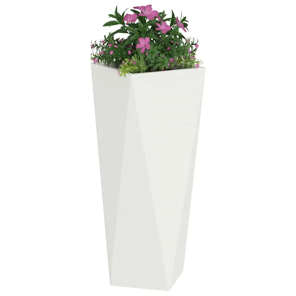 Fioriera | Cassetta per fiori | Vaso Bianco 30 x 30 x 75 cm Acciaio