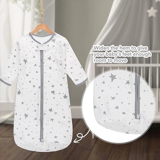 Coperta di cotone 100% mousseline morbida per bambini, sacco a pelo unisex per neonati e bambini 6-18 mesi
