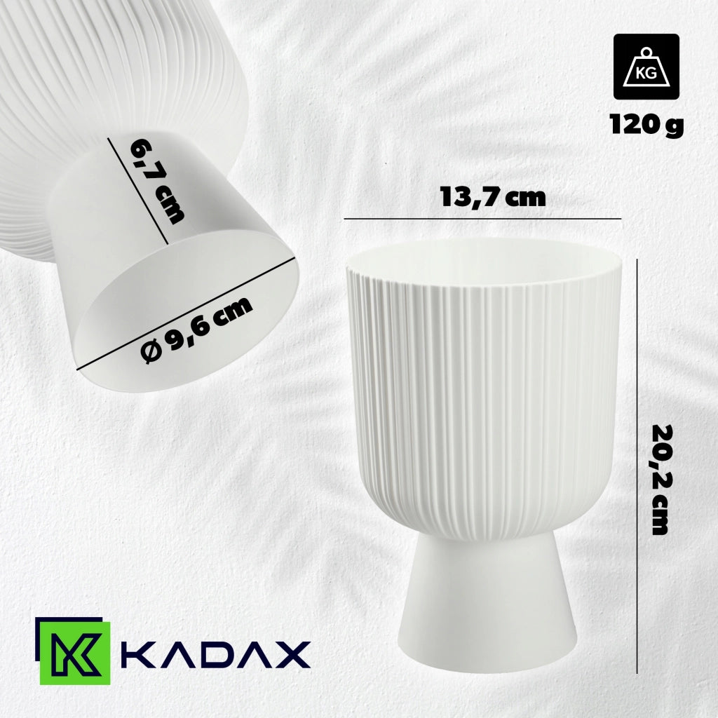 Vaso da fiori KADAX, vaso da fiori da giardino, copertura in plastica, 14 cm, supporto per fiori, bianco