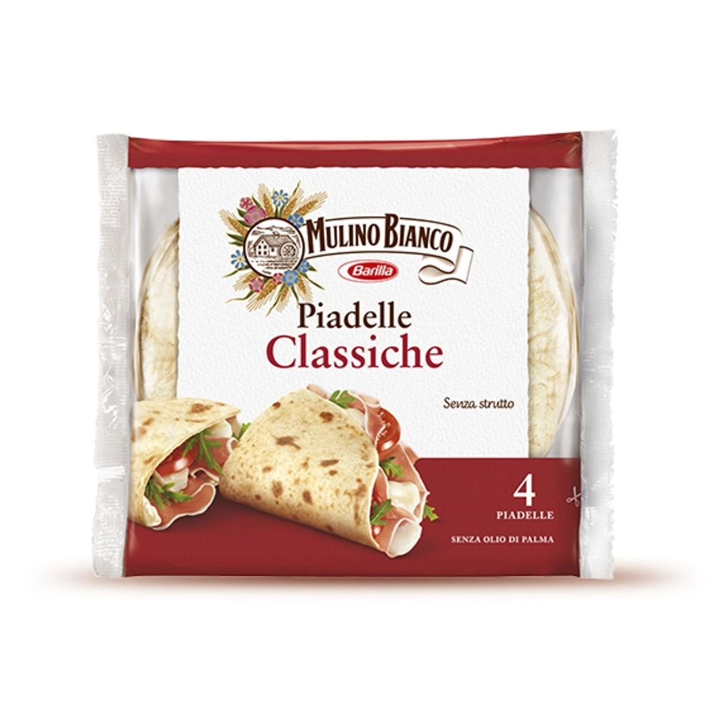 Piadelle classiche mulino bianco confezione da 300 grammi 4 piadelle