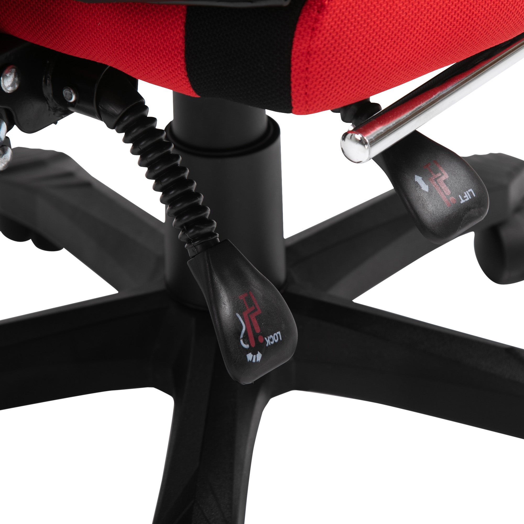 Sedia da Gaming Ergonomica e Reclinabile 58x63x112-122 cm in Tessuto a Rete Nero e Rosso