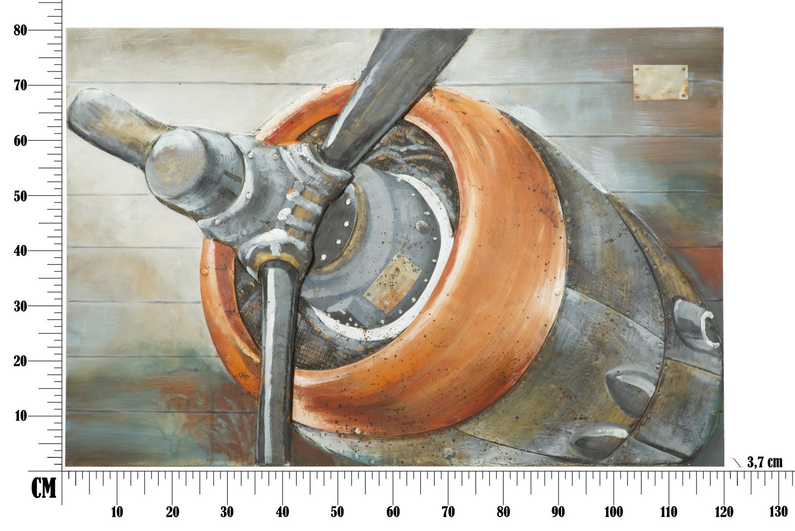 Dipinto su Tela Aviator 120x3,7x80 cm in Alluminio Plastica e Canvas