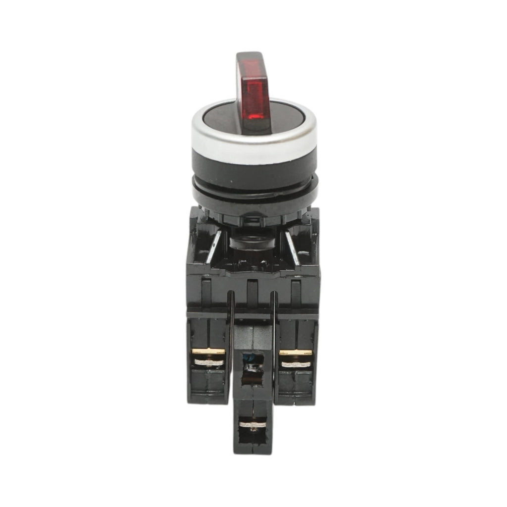 Selettore luminoso 220V AC LED rosso a 3 posizioni 2NO, 10A/600V AC, 1A/250V DC LA42 Breckner Germany