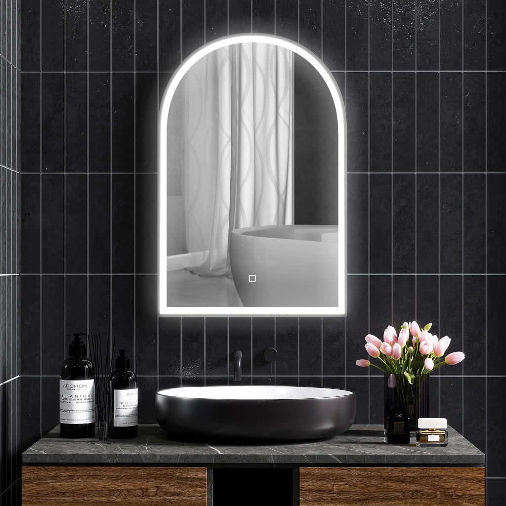 Specchio da bagno LED 90x60cm ¨C Xylo ¨C con interruttore tattile e funzione antiappannamento