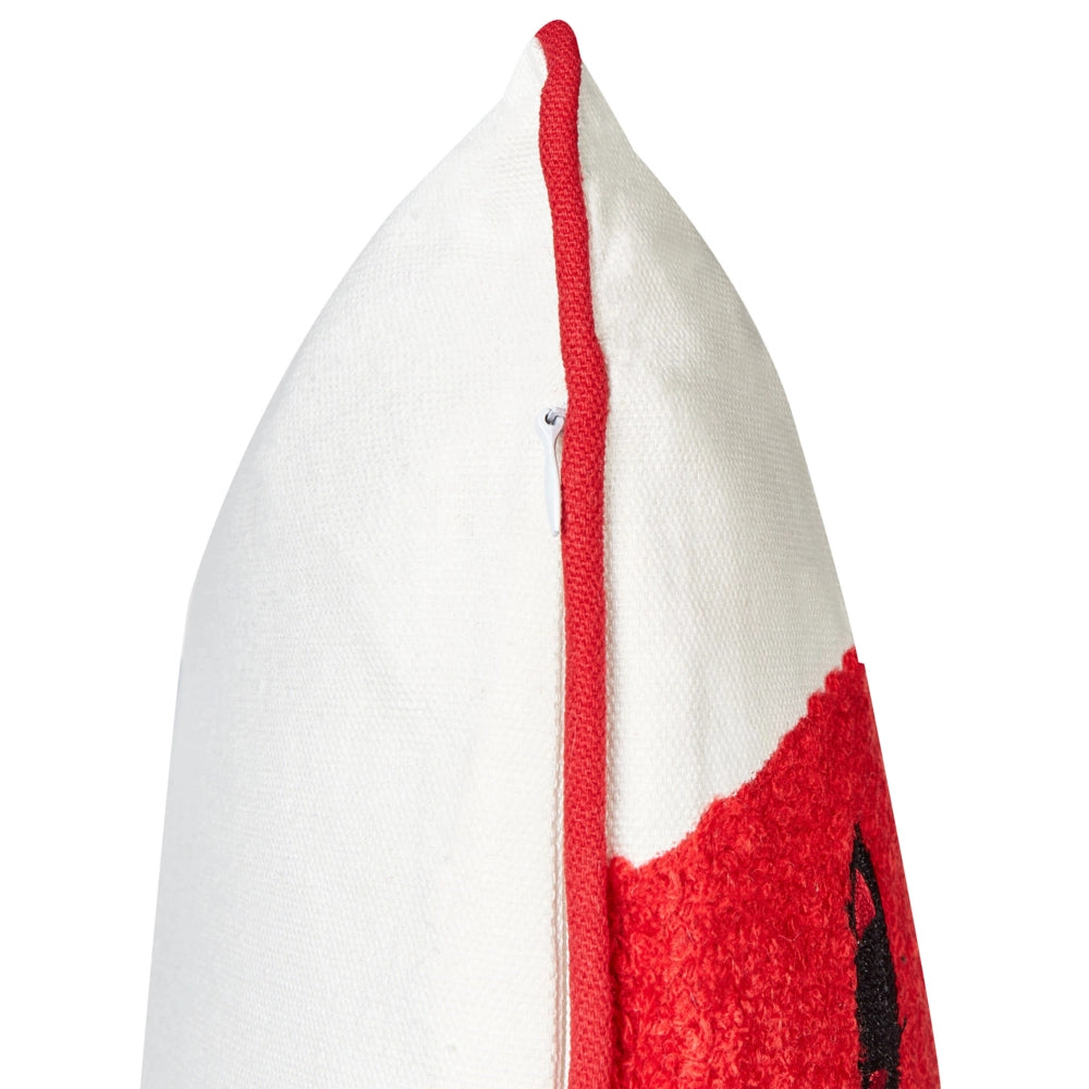 Set di 2 cuscini decorativi in cotone bianco e rosso 45 x 45 cm Modello astratto sfoderabile Quadrato Accessori decorativi moderni