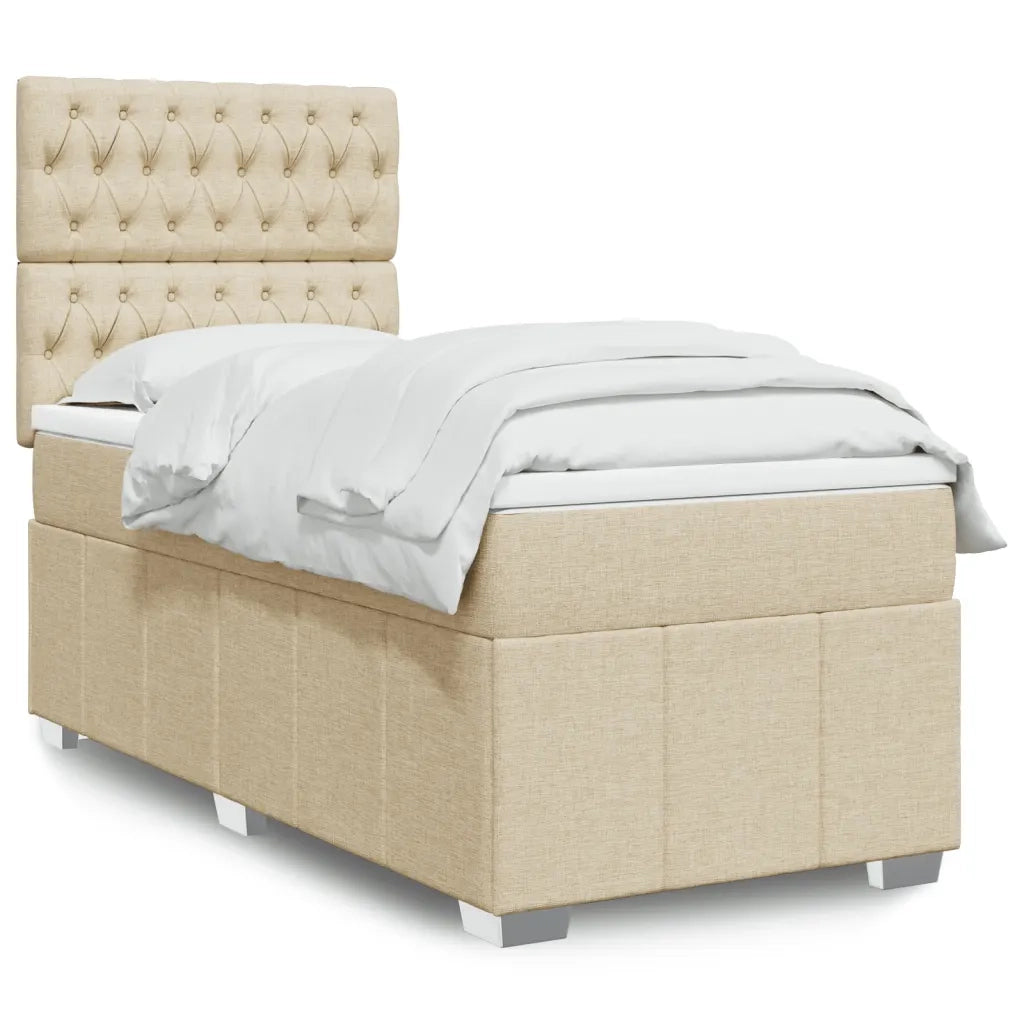 Giroletto a Molle con Materasso Crema 90x190 cm in Tessuto 3293835