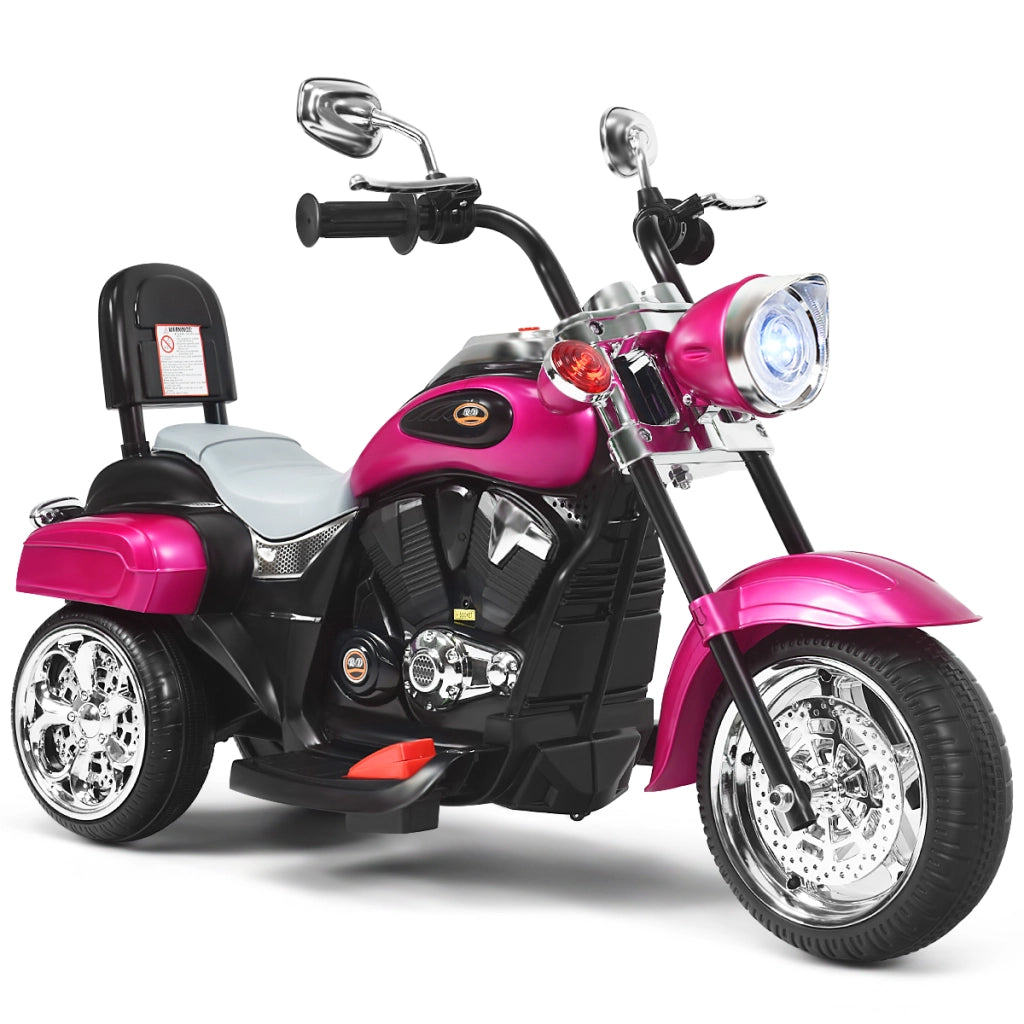 Moto in stile chopper per bambini e bambine, Moto cavalcabile alimentata a batteria Viola