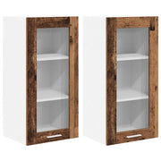 Armadio pensile | Mobile da Cucina con porta 2 pz Legno vecchio 40 x 31 x 80 cm