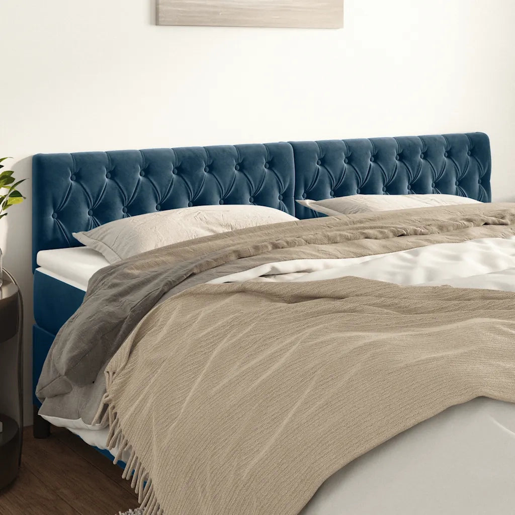 Testiera Blu Scuro 200x7x78/88 cm in Velluto 346394