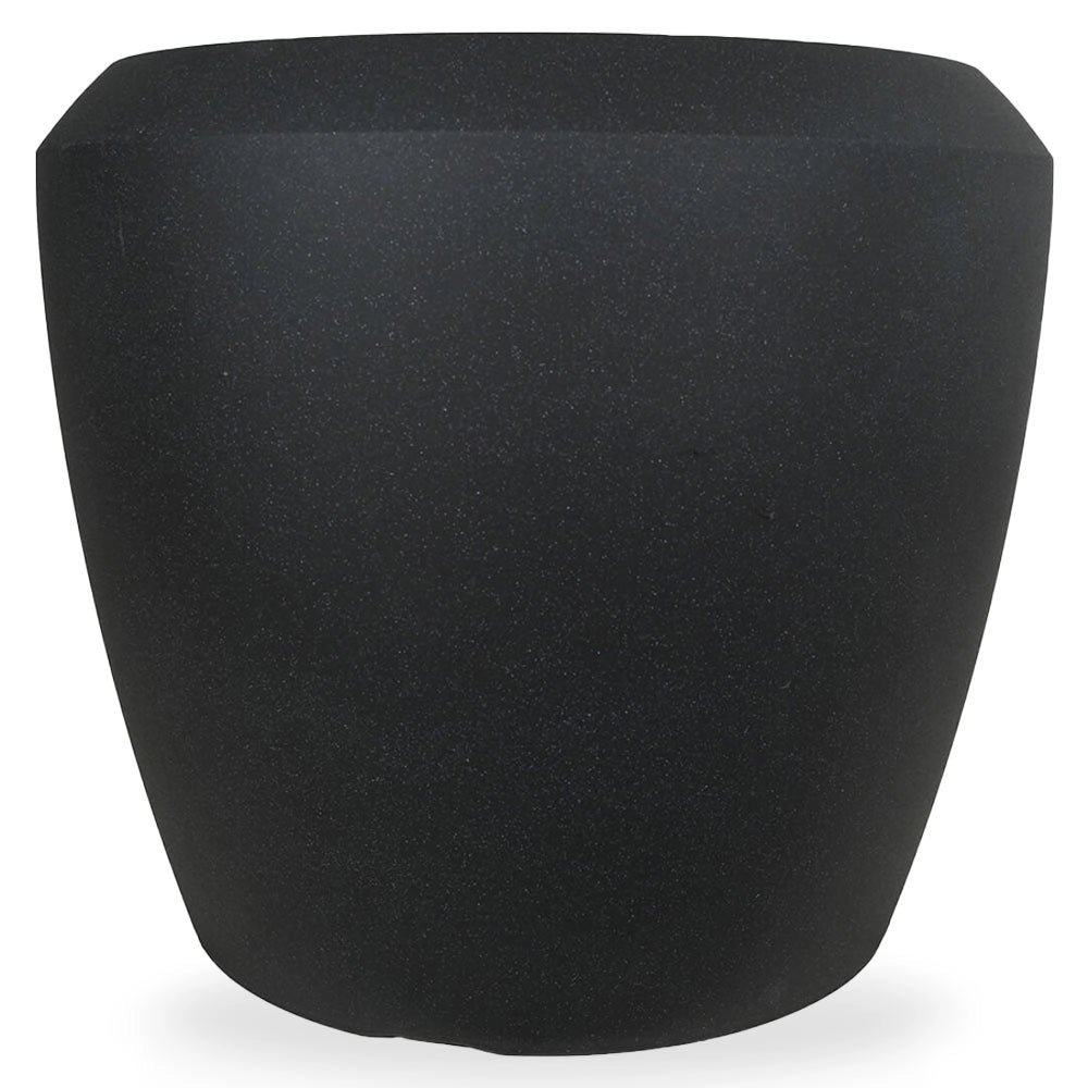 Vaso in plastica HDPE poliresina alta densità per piante Conchino Nero h 48,4