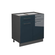 Vicco Mobili da cucina Blu scuro lucido 80 cm senza piano di lavoro