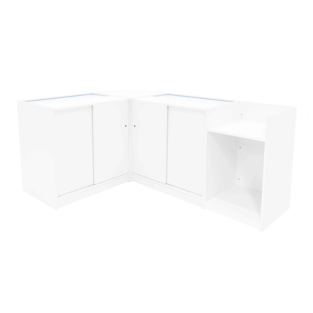 Set Banconi Bianco Vega LED K900 C900 CM60 TB60 con Serratura e Vetrina