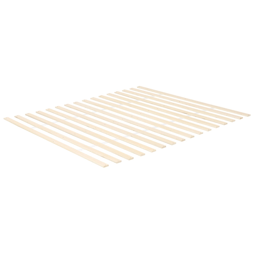 Letto matrimoniale in legno di Pino marrone chiaro con Rete a Doghe 140 x 200 cm stile minimalista