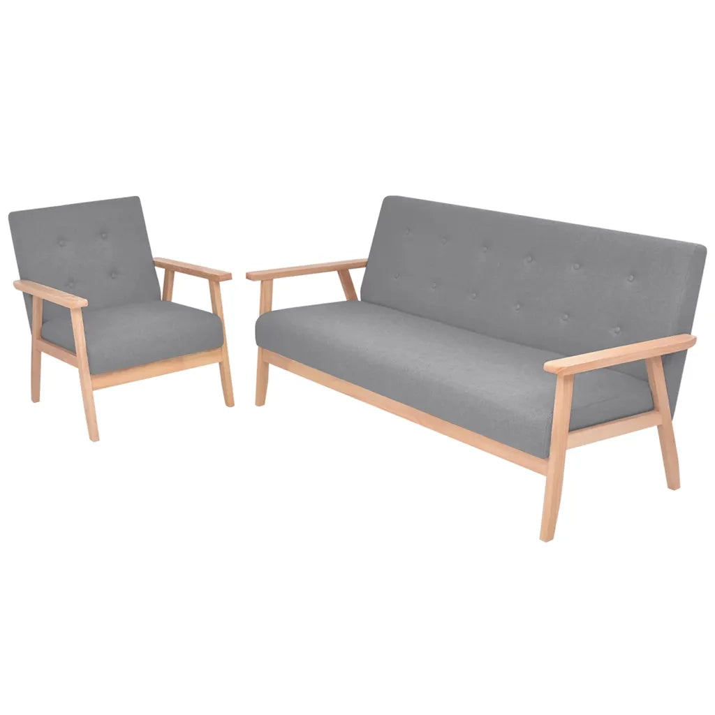Set di Divani 2 pz in Tessuto Grigio Chiaro cod mxl 16049
