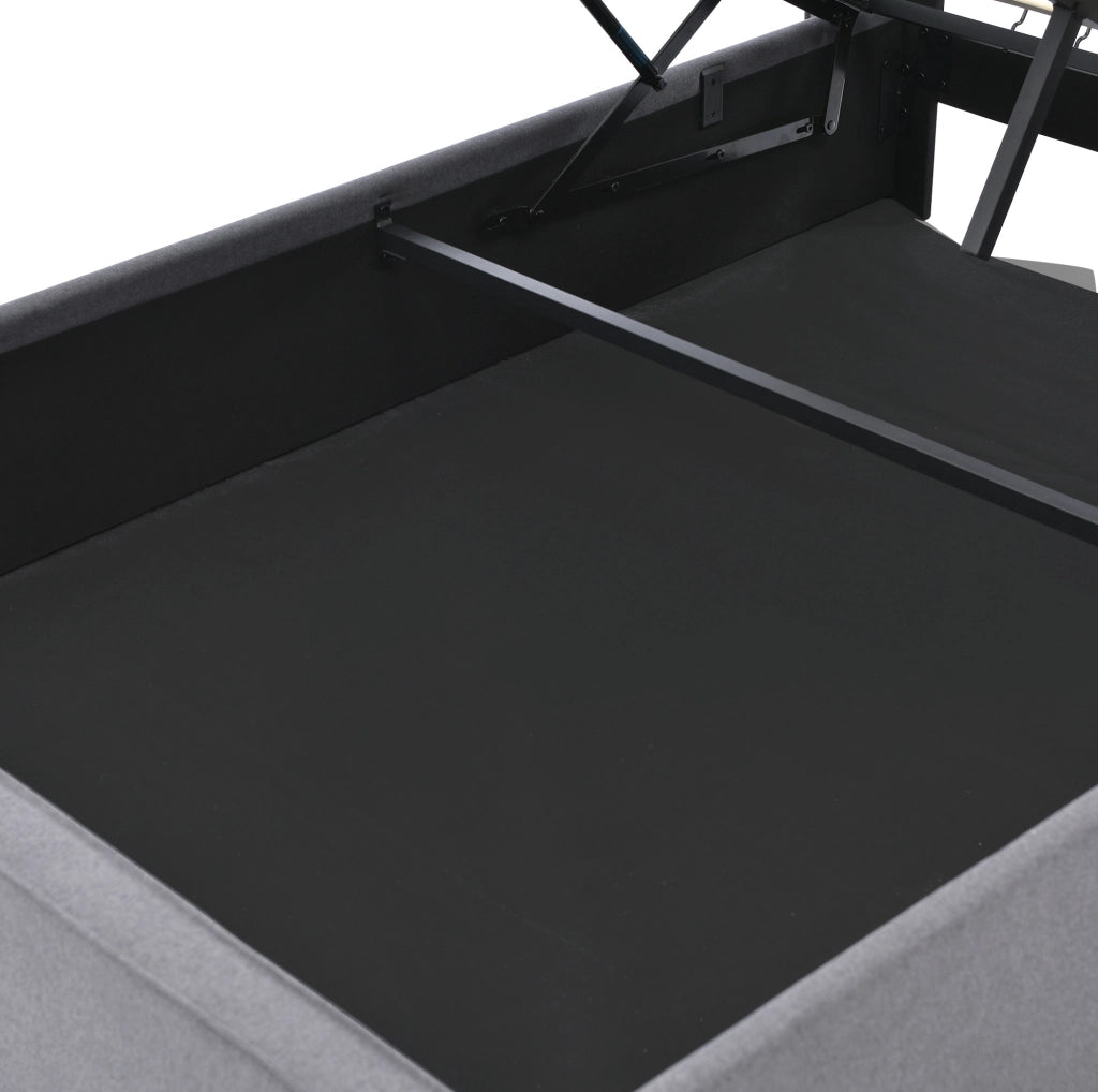 Letto matrimoniale contenitore 140x200 cm con materasso, grigio