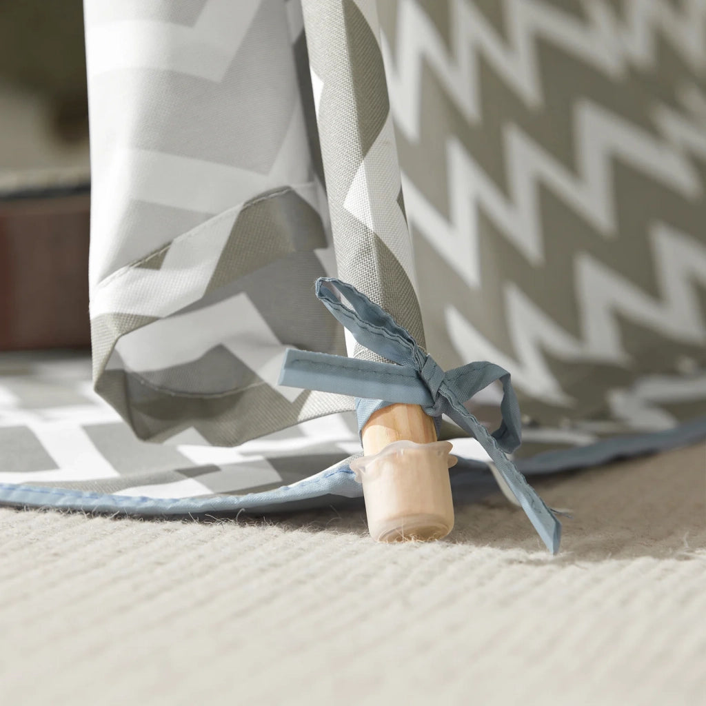 Tenda Indiani Bambini Casa per Bambini con 1 portella e 1 Finestra Righe bianco sporco OSS03,IT