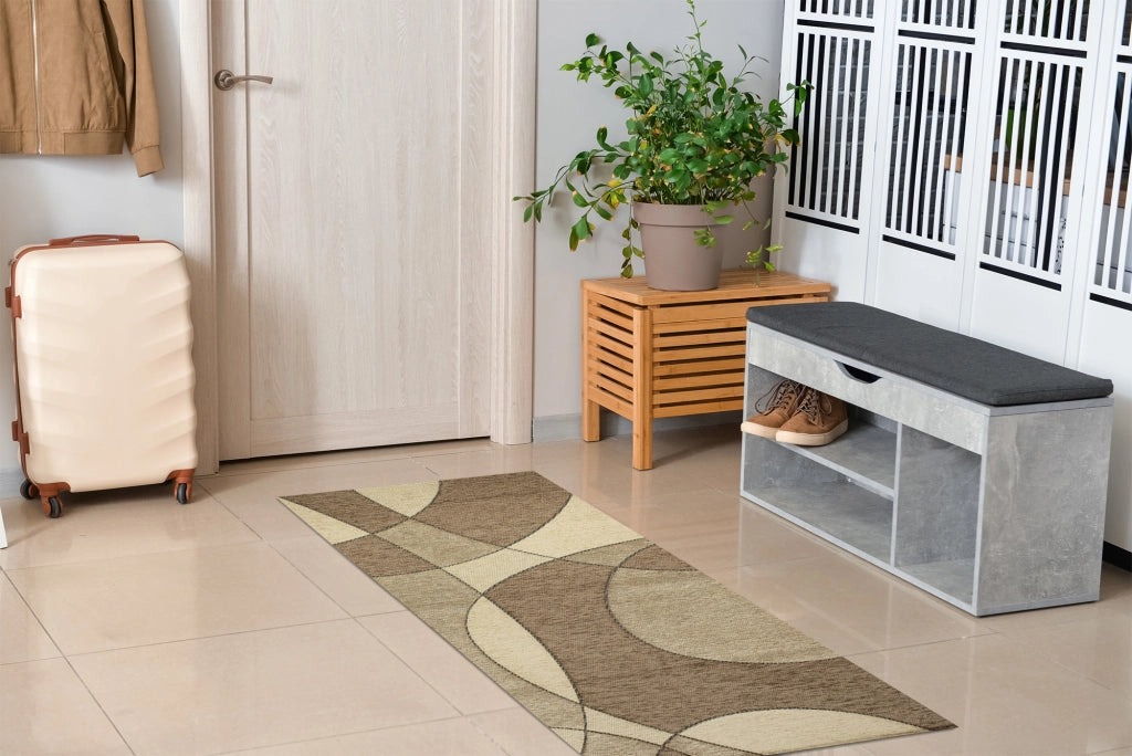 Tappeto Arredo Moderno Morbido in Ciniglia Ingresso Antiscivolo Prodotto Italiano  Soggiorno Camera Salotto Disegni Piazzati Cotone Varie Misure Grande Hills/Fango - 160x240 cm