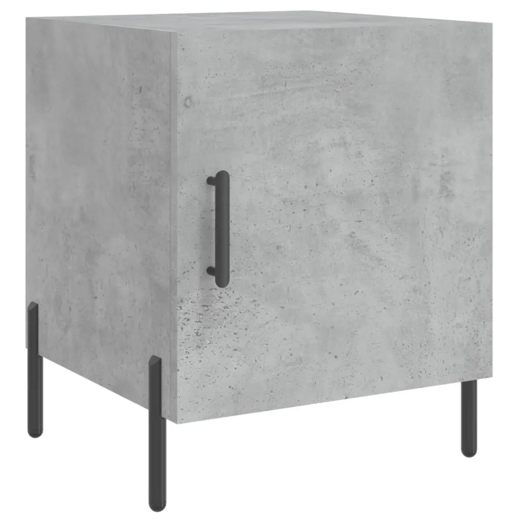 Set di 2 Comodini | Armadio da Notte | Mobiletto da notte Grigio Cemento 40x40x50 cm in Legno Multistrato