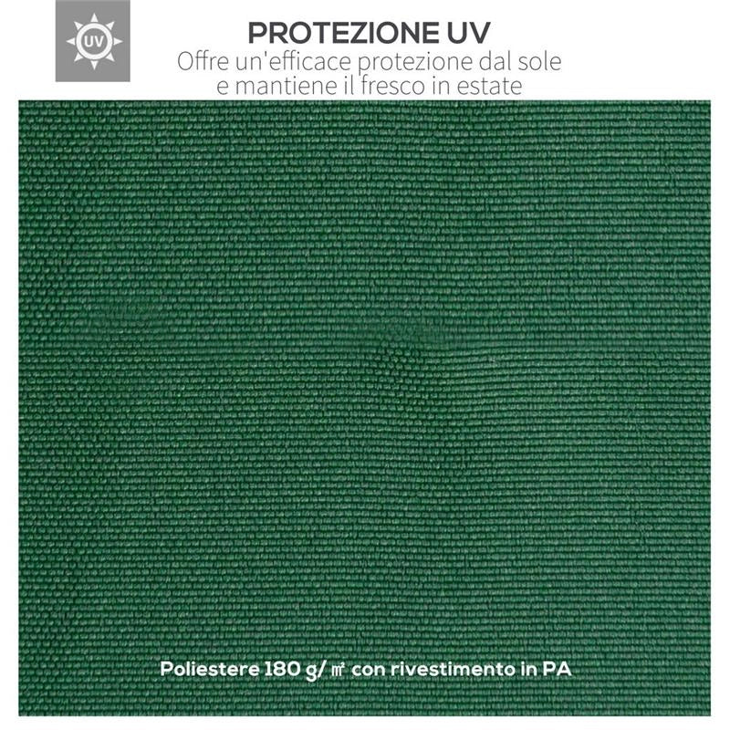 TETTO DI RICAMBIO PER GAZEBO DA GIARDINO 3X3M IN POLIESTERE, VERDE