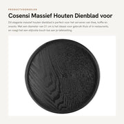 Dienblad Rond in Massello - Antiscivolo - 21cm - Multifunzionale - Duraturo - Decorativo - Tavolo da Servire