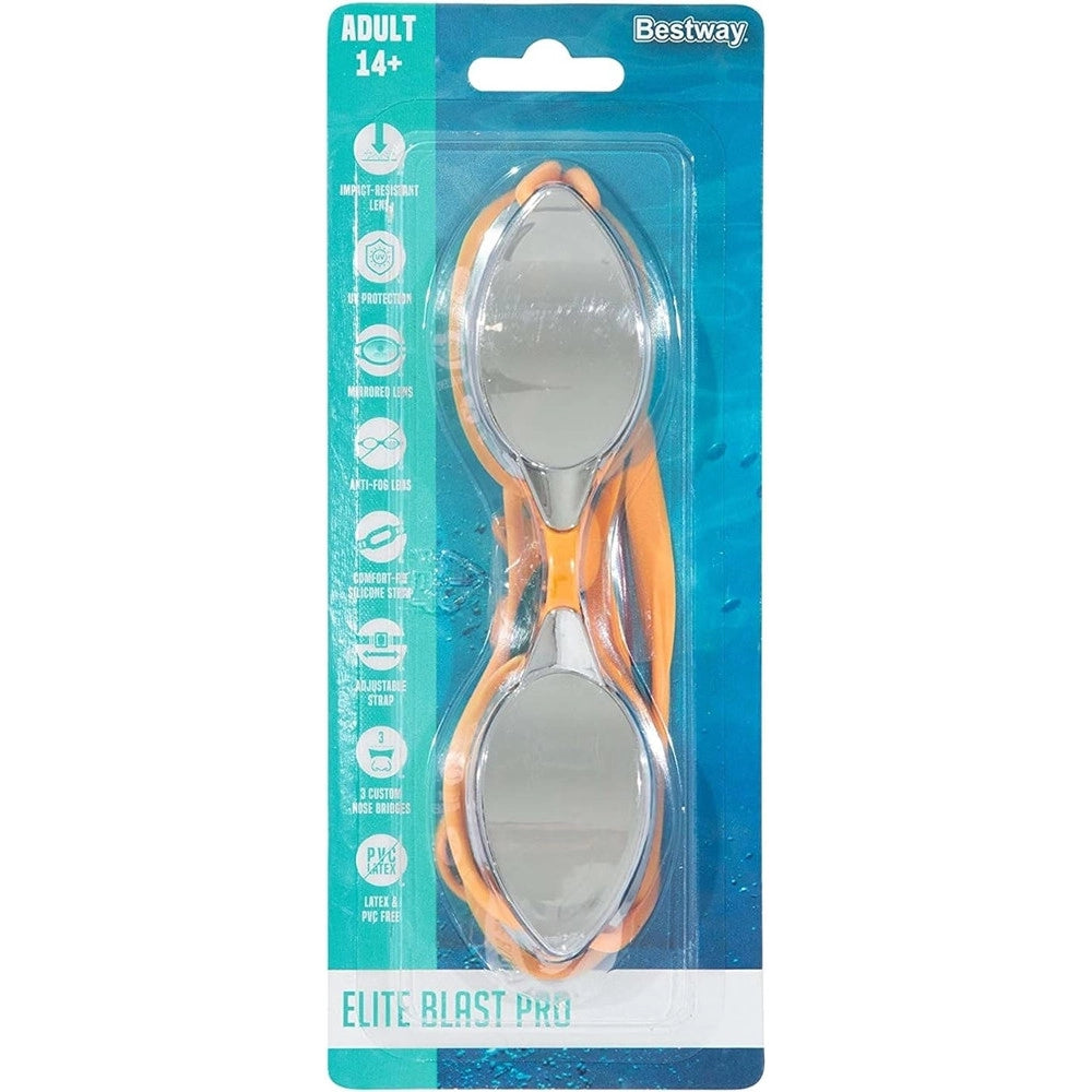 Trade Shop - Occhialini Da Nuoto Piscina A Specchio Protezione Uv Ocean Swell 14+ Anni 3 Colori 21066 -