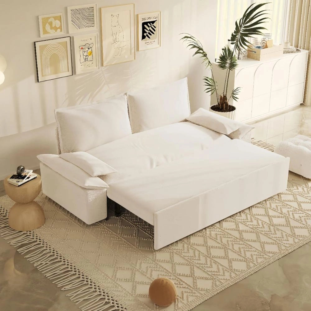 Divano letto Belly 2 posti colore beige 185x85x85H