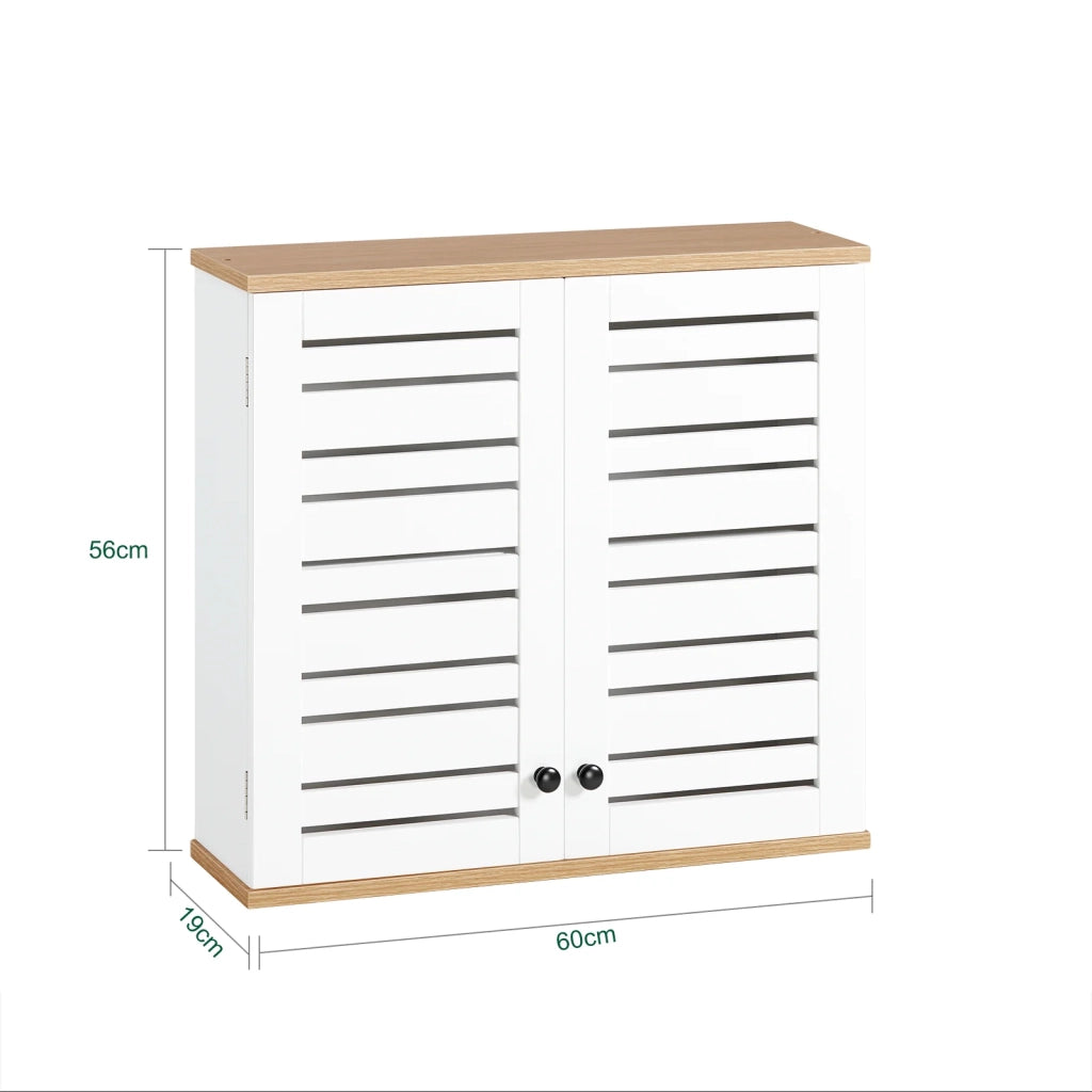 Pensile Bagno Pensile Cucina Armadietto Bagno Armadietto 2 Ripiani Montabile a Parete BZR42-W